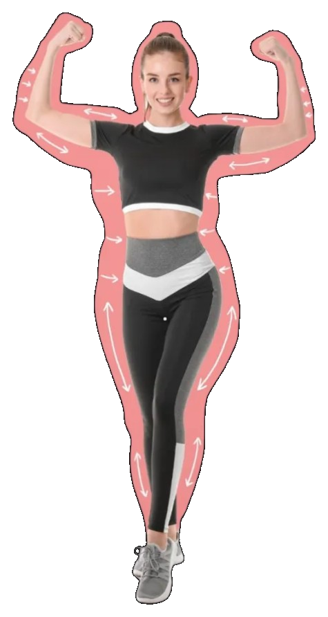 Body contouring illustration showing circumference reduction with Contour Light